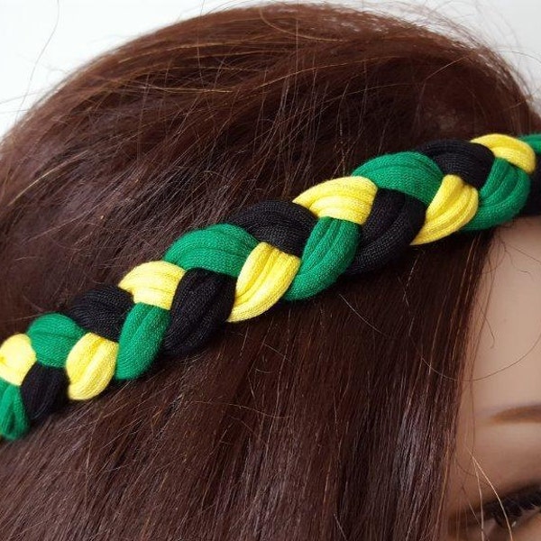 Jamaica Flag Headband Cheer Band Jamaican National Mark Accessories Hippie Custom Flag Headband Girls Mens Rasta Hair Band Hair Accessories