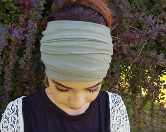 Salbei grün Kopftuch Turban Stirnband Yoga Kopfschmuck Boho Kopftücher armeegrün Headwrap Turban Oliv Stirnband Chemo