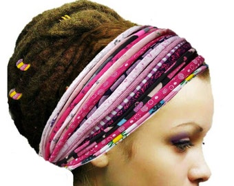 Dreadlock Zubehör rosa Frühling Kopftuch Sommer Stirnband Stirnbänder Boho Zigeuner Blume Stirnband Yoga Hippie Boho-Kopfbedeckungen
