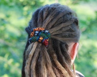 Bendable Dread Tie Dreadlock Accessories Ethnic Bendable Hair Tie Bun Wrap Ponytail Wrap Tie Long Hair Wrap Rasta Spiralock Tie Up Dreads