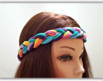 Heißer Trend! Geflochtenes Lebendiges Stirnband Buntes Stirnband Sommer Headwrap Rosa Bequemes Stirnband Helles Stirnband Baumwolle Stirnband Weiches Stirnband