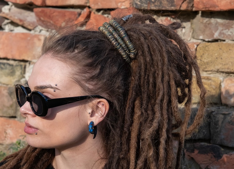 Erdtöne Erdig Biegsam Dread Krawatte Dreadlock Accessoires Biegsamer Haargummi Dutt Wrap Wald Spiralock Krawatte Lange Haare Wrap Tie Up Dreads Bild 6