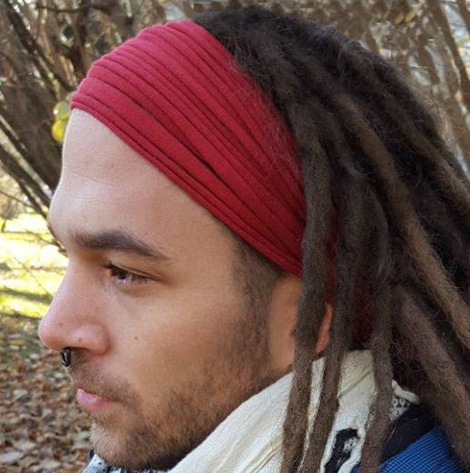 Red Headband for Men Head wear Dread Wrap Head Scarf Dreads | Etsy How To Wear A Headband With Dreads