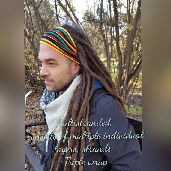 Unikatina Dreadlock Headband for Men Dreadlock Hair Wrap Multistrand Tube Mens Headband Dreadlock Accessories Wide Head Wrap Dread Wrap Burning Man