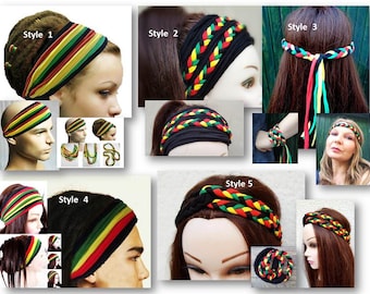 Rasta Stirnband, Stirnband, Jamaika Stirnband, Rastafari Stirnband, Reggae Stirnband, Hippie Stirnband, Boho, One Love Stirnband,