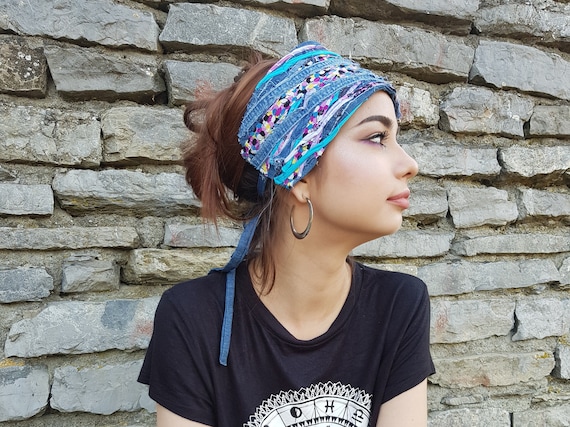 ヘアアクセサリー reaktund OG Headband DENIM Denim Knotted Headband - Blue | Claire's US