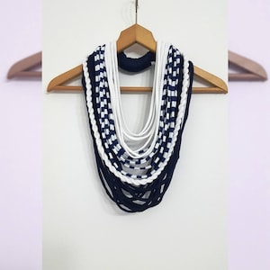 NAUTISCHE ketting Textiel STOF Ketting Stof Sieraden Nautische Accessoires Zomer zeilsjaals Zomer marineblauwe ketting Marine sjaal