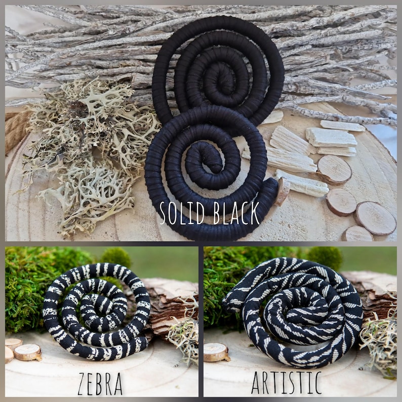 Schwarze Loc Ties, biegsame Dreadlock-Krawatten, Dreadlock-Accessoires, Loc-Schmuck, Dreads, beste Art, Dreads zu binden, Spirale für Dreads, Loc Ties Bild 4