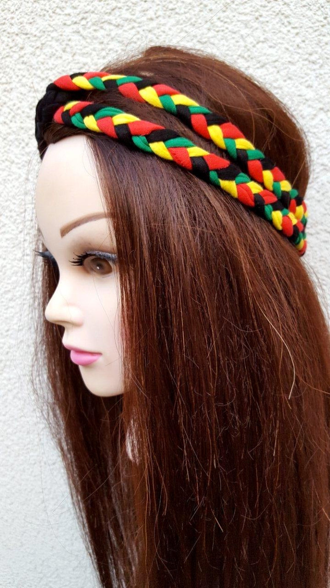 Double Braid Rasta Jamaican Headband Girls Rastafari Hair Accessory ...