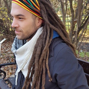 Bandeau dreadlocks pour homme Bandeau pour cheveux dreadlocks Tube multibrin Bandeau pour hommes Accessoires dreadlocks Bandeau large pour tête Dread Wrap Burning Man image 7