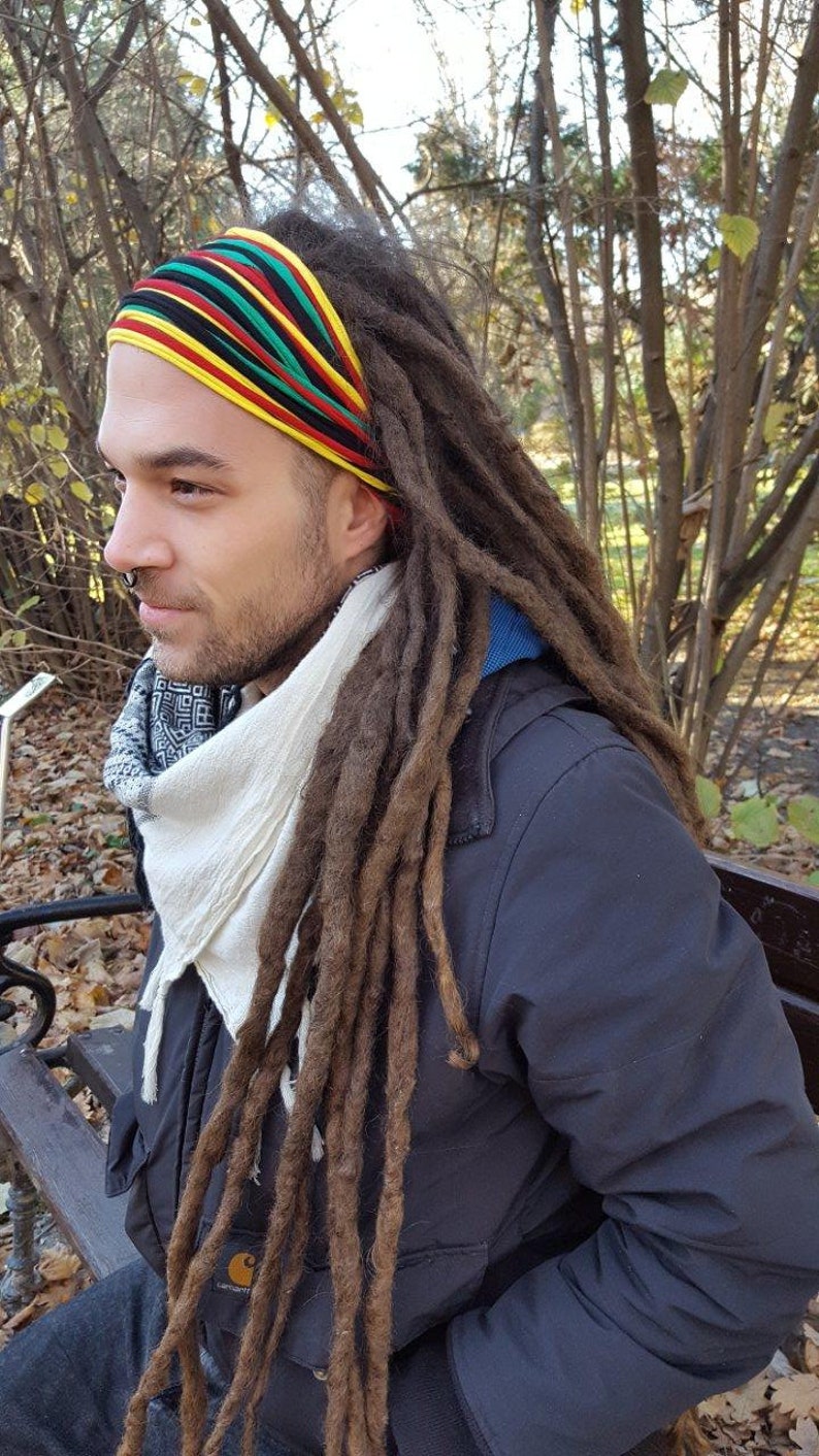 Bandeau dreadlocks pour homme Bandeau pour cheveux dreadlocks Tube multibrin Bandeau pour hommes Accessoires dreadlocks Bandeau large pour tête Dread Wrap Burning Man image 7