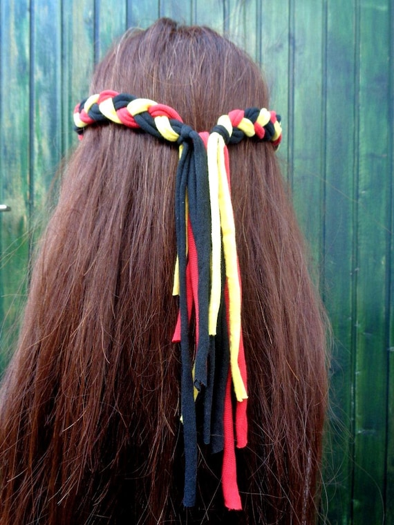 Meiliyizu BohemiaStyle - Fascia per capelli intrecciata, decorazione per capelli e fronte, con treccia, Marrone scuro