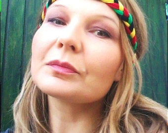 Rasta Headband, Headband, Jamaica Headband, Rastafarian Headband, Reggae Headband, Hippie Headband, Boho, One Love Headband,