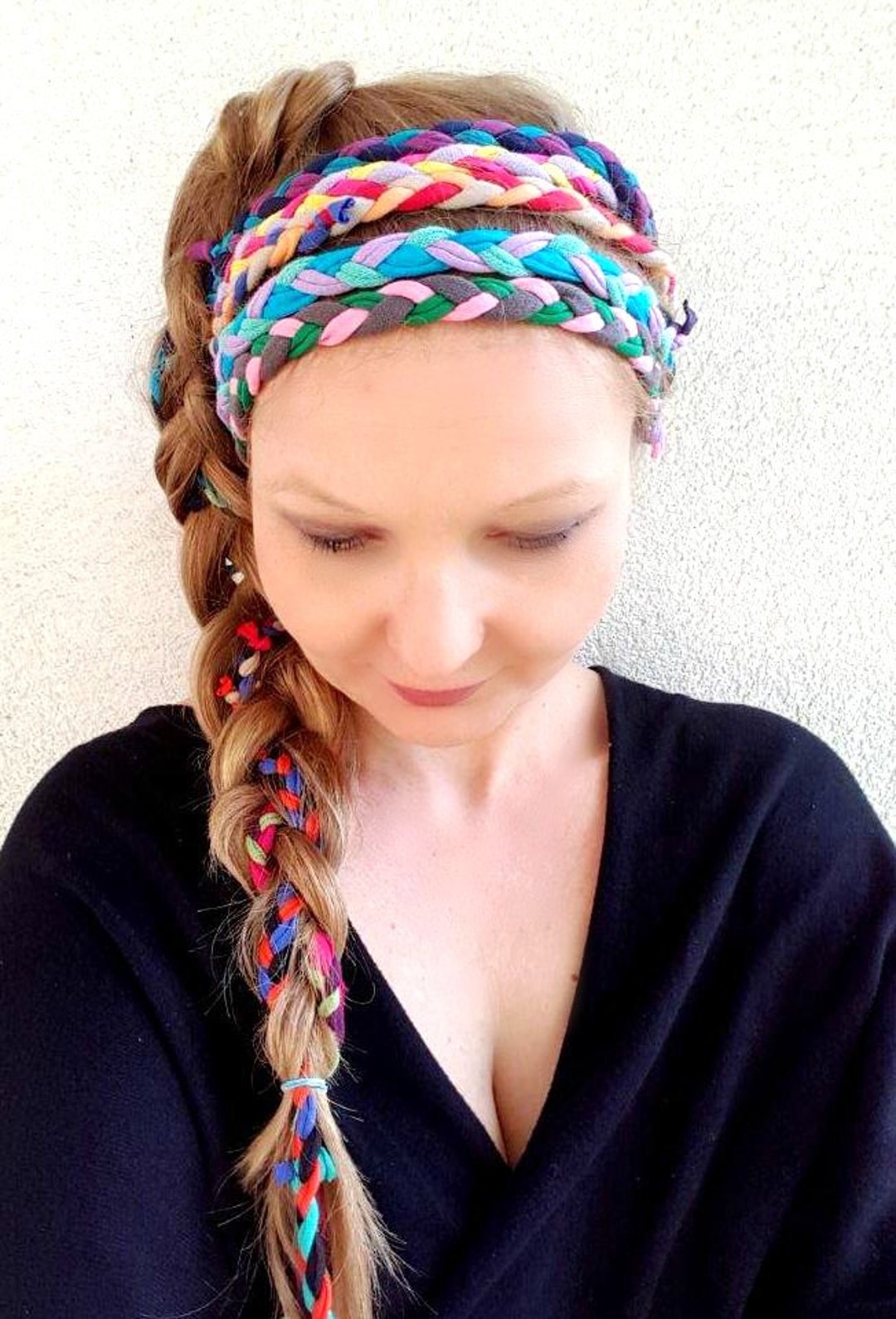 Buy Hair Tie Braid in Headband Braided Wrap Headband Boho Hippie