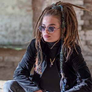Olivgrün Gold glitzernde OC TIE Lok Schmuck Dread Wrap Lok Krawatten Dreadlock Accessoires Dicke Dreads krawatten Lok pferdeschwanz halter Bild 9