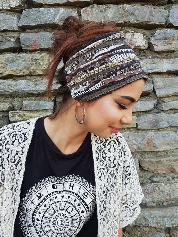 Extra Wide Gypsy Headband Woodland Brown Hairband Earth  display picture 1