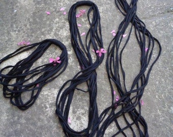 Multilayer Cotton Headband Hair Wrap Scarf Necklace – Black Headscarf Wrap