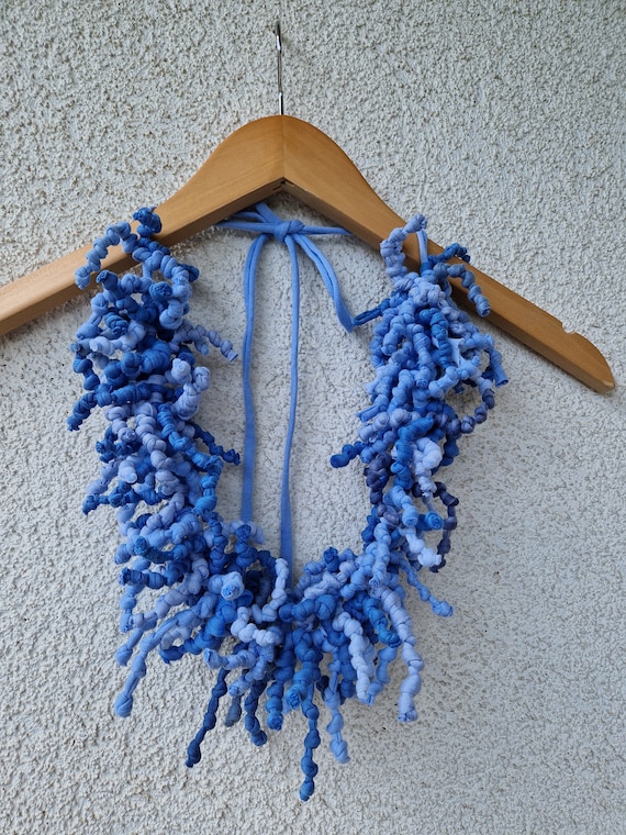 blu scurofoglia di tè nero, corda in cotone cerato, 80 cm L