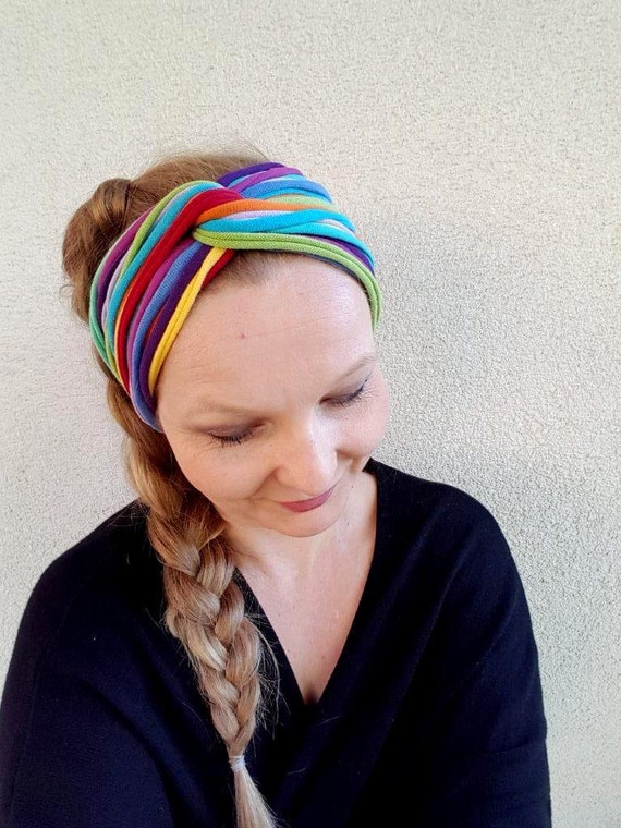 Rainbow headband fabric Twine and Love | Rainbow Top Knotted Headband | Handcrafted  main image 4