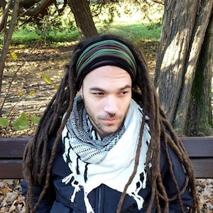 Bandeau dreadlocks pour homme Bandeau pour cheveux dreadlocks Tube multibrin Bandeau pour hommes Accessoires dreadlocks Bandeau large pour tête Dread Wrap Burning Man image 4