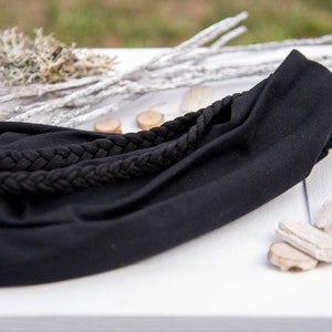 Effen zwart en meer kleuren Brede hoofdband Scrunch hoofdband Extra brede hoofdband Dreadband Tulband Boho Head Wrap Dreadlock accessoires Unikatina afbeelding 9