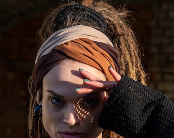 Diadema estilo turbante, diadema extra ancha, accesorios para rastas, diademas únicas de algodón suave y elegante, diadema trenzada ancha para mujeres y niñas