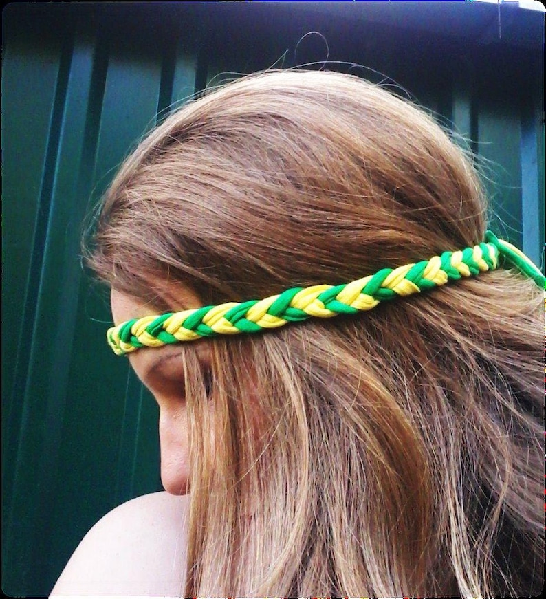 Green Yellow Brazilian Headband Flag Headband Sports Headband Etsy