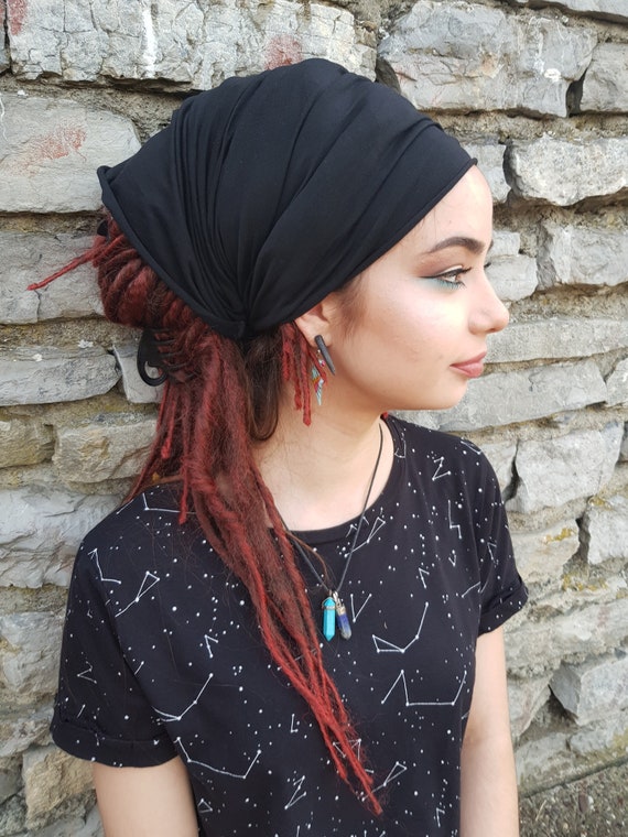 Dreadlock Tube Black Headband Wide Yoga Headband Boho Headband Namaste  Headband Womens Mens Hair Black Headwrap Head Wrap Dread Sock -  Israel