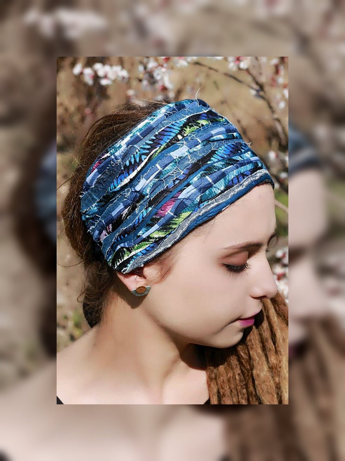 Unique Yoga Headband Headwrap Ponytail Cap Gypsy Headband Women Hippie Yoga Sport Headscarf Hair Scarf Tribal Hippie Headband