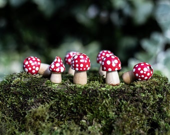 Mushroom Dreadlock Bead, Dreadlock accessories, Natural wood beads Forest Beads, Mushroom, Boho Dread Beads, Woodland Fairy Hair Accessories