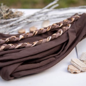 Brown EXTRA Wide Headband Boho Head Wrap Dreadband Turban style jersey headband Dreadlock accessories Unique Headbands Festival headgear imagem 9