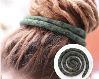 Dark green LOC TIE Bendable Locs spiral Dreadlock Accessories Wired Dread hair tie Long dreads Green Locs hair tie dread ties Loc Jewelry