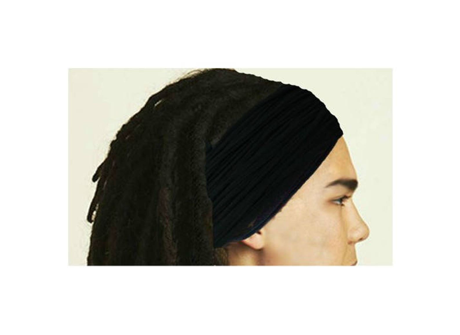 Mens Headband in Black Men Dreadlock Hair Wrap Multistrand Etsy