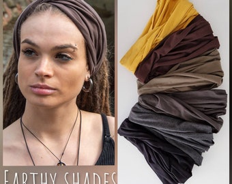 BREITES Baumwoll-Stirnband, Scrunch-Stirnband, extra breites Stirnband, Dreadband, Turban, Boho-Kopfwickel, Dreadlock-Zubehör, Unikatina, NEU eingetroffen