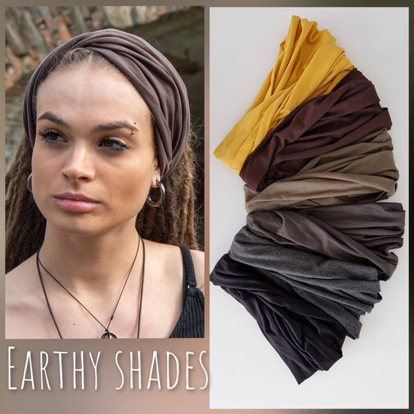 LARGA Fascia in cotone Fascia Scrunch Fascia extra larga Fascia per Dreadband Turbante Boho Head Wrap Accessori per Dreadlock Unikatina NUOVI arrivi