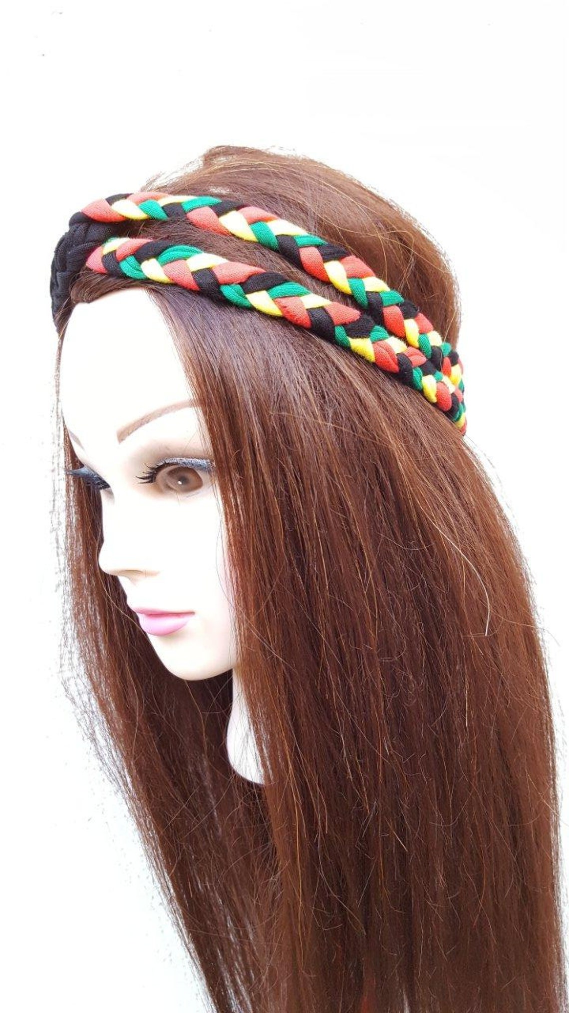 Double Braid Rasta Jamaican Headband Girls Rastafari Hair Etsy