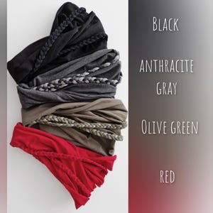 Turban headband many colors Wide Turban Head Wrap Extra Wide Headband Dreadband Boho Head Wrap Thick headband Fancy turban Turban women image 6