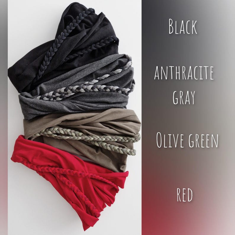 Turban headband many colors Wide Turban Head Wrap Extra Wide Headband Dreadband Boho Head Wrap Thick headband Fancy turban Turban women image 6