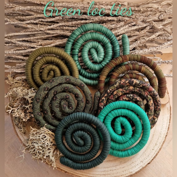 GREEN LOC TIE Bendable Dread Ties Dreadlock Accessories Loc Accessories Loc Jewelry Dreads Best way to tie dreads Spiral for dreads Loc Ties
