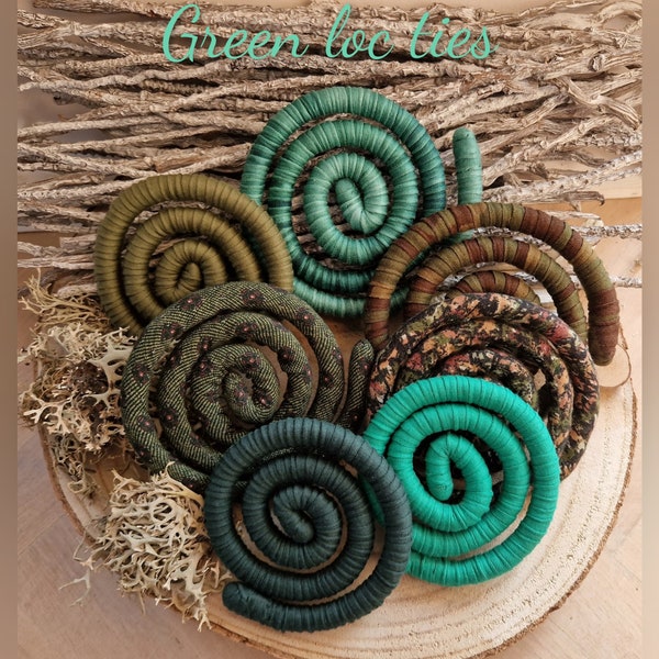 GREEN SPIRALOCKS Bendable Dread Ties Dreadlock Accessories Wired Loc Ties Dreads Locks Ties Best way to tie up dreads Spirals for dreads