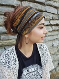Earth Headband Black Brown Head Scarf Head wraps Bohemian Hippie Headband Dreadlock accessories Dreadlocks Headwear Gypsy Clothing Obi Belt