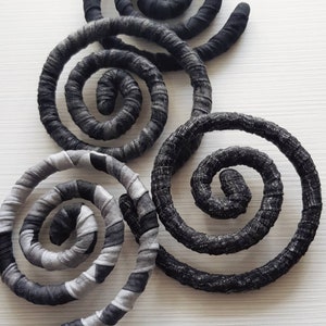 Dreadspirale Schwarz grau Dreadkrawatte Dreadlock Accessorie Dreadspirale Dreadschmuck Dreads Haar Accessoire Dreadlocks