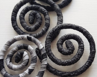 Dread LOC TIE Black gray Dread Tie Dreadloc Accessorie Long dread spiral Loc Jewelry Dreads Hair gift idea Loc hairstye accessory Dreadlocks