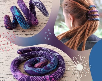 Bendable Dread Tie Dreadlock Accessories Colorful Bendable Hair Tie Bun Ponytail Wrap  Long Hair Tie Spiralock Plum Dread Tie Spiral Tie New