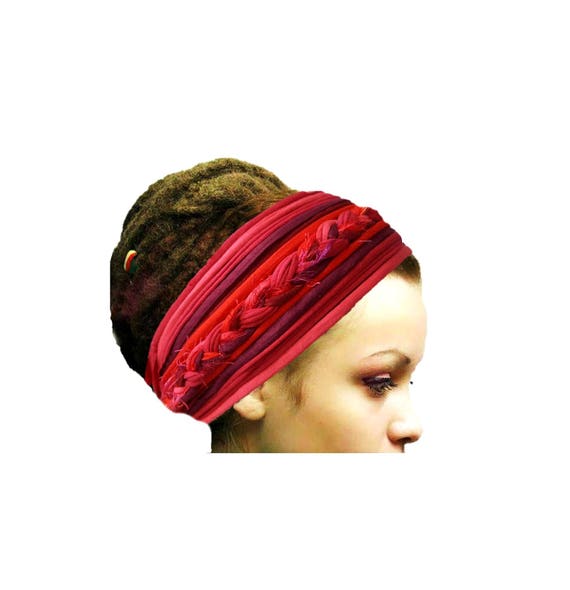 Fancy Red Headband Tribal Festival Head Scarf Dreadband  display picture 2