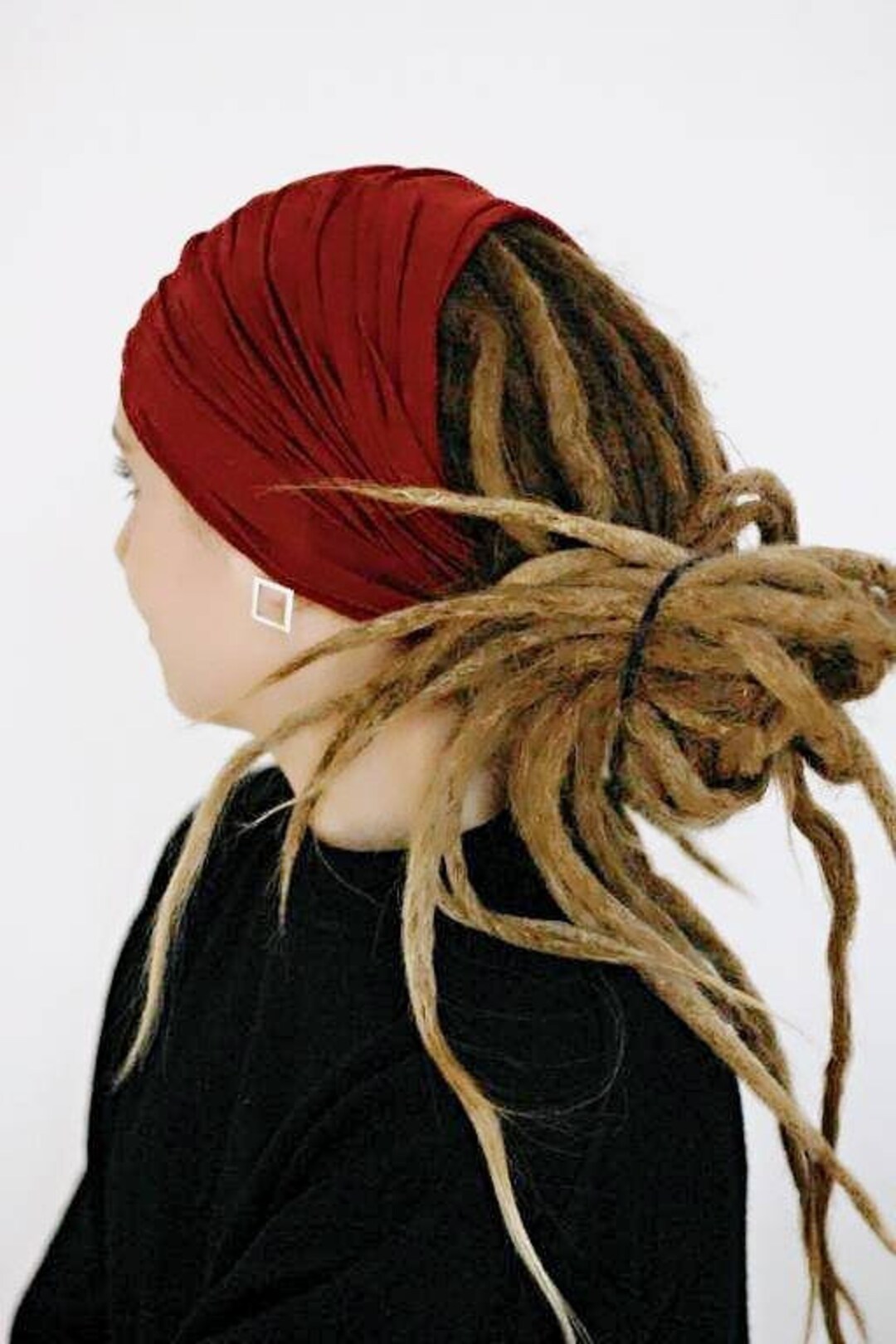 Red Head Sock Mens Girls Dreadlock Tube Wide Yoga Headband Boho