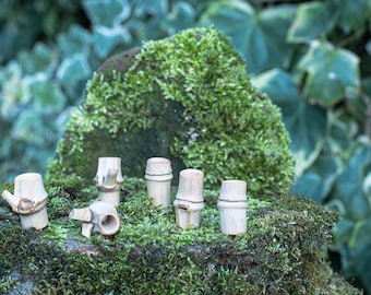 Cuentas de madera de bambú para rastas Cuentas de madera natural Cuentas de árbol Cuentas naturales Joyería para rastas Accesorios para rastas Joyería Loc Unikatina