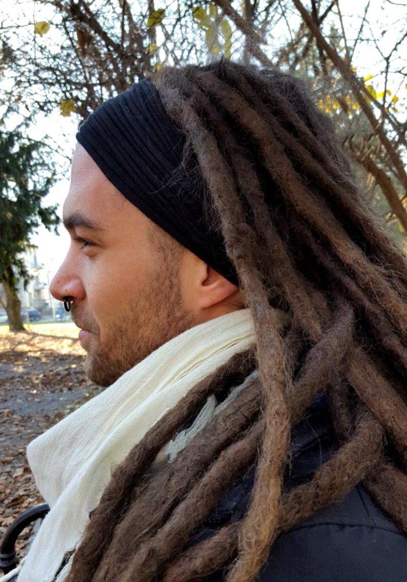 Bandeau dreadlocks pour homme Bandeau pour cheveux dreadlocks Tube multibrin Bandeau pour hommes Accessoires dreadlocks Bandeau large pour tête Dread Wrap Burning Man image 3