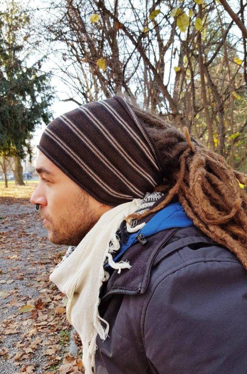 Bandeau brun pour hommes Dreadlock Tube chaussette Head Wrap image 0