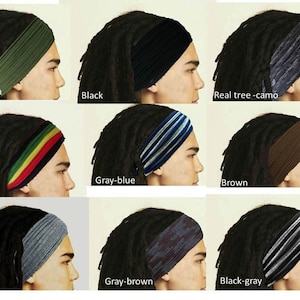 Dreadlocks Headband for Men Dreadlock Hair Wrap Mens Headband Dreadlock Accessory Wide Head Wrap Male Headband Men Headwear Multistrand